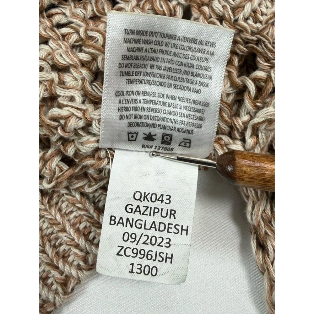 JESSICA‎ SIMPSON Girls Sweater 6X Open Knit Cropped Neutral Boho Cottagecore